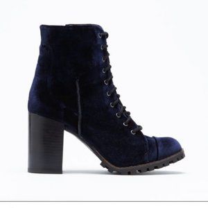 Navy Heel Booties